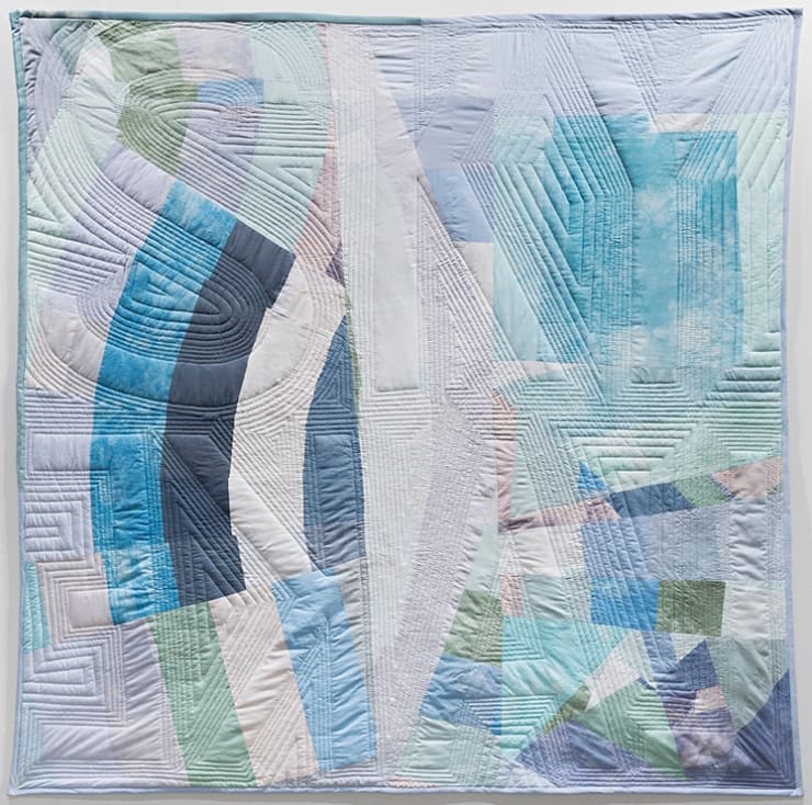 Karen Reimer Sleeping Under the Sky/Sleeping Under the Lake, 2017 quilt (fabric and thread) 90 x 87 in. 228.6 x 221.0 cm