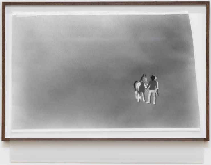 Nate Young In Black Untime No. 16, 2022 graphite on paper and vellum, archival tape and oak 26 1/2 x 34 in 67.3 x 86.4 cm