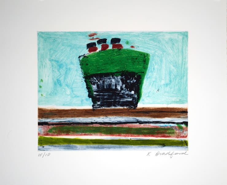 Katherine Bradford Steamboat Emerald, 2013 Carborundum and Solarplate Edition 16" x 18" x 1" 40.6 x 45.7 x 2.5 cm Edition of 10