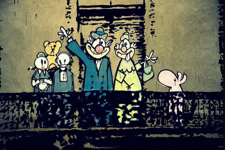Banksy, "Crazy Beat" aka "Royal Family". , 2003