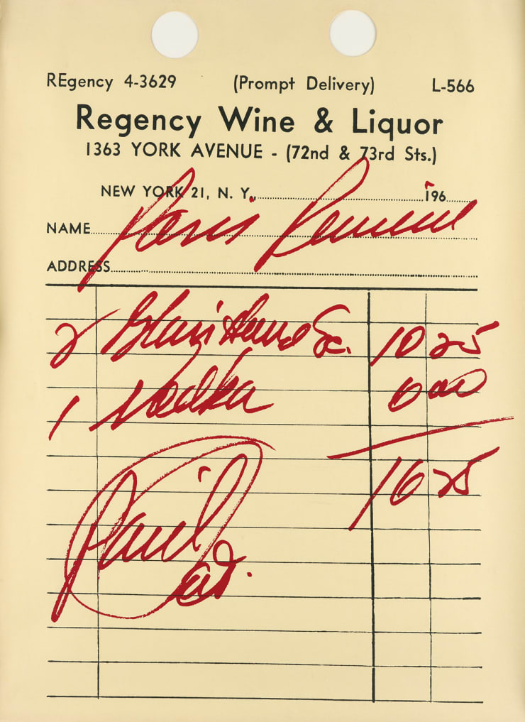 Andy Warhol, PARIS REVIEW / REGENCY WINE & LIQUOR