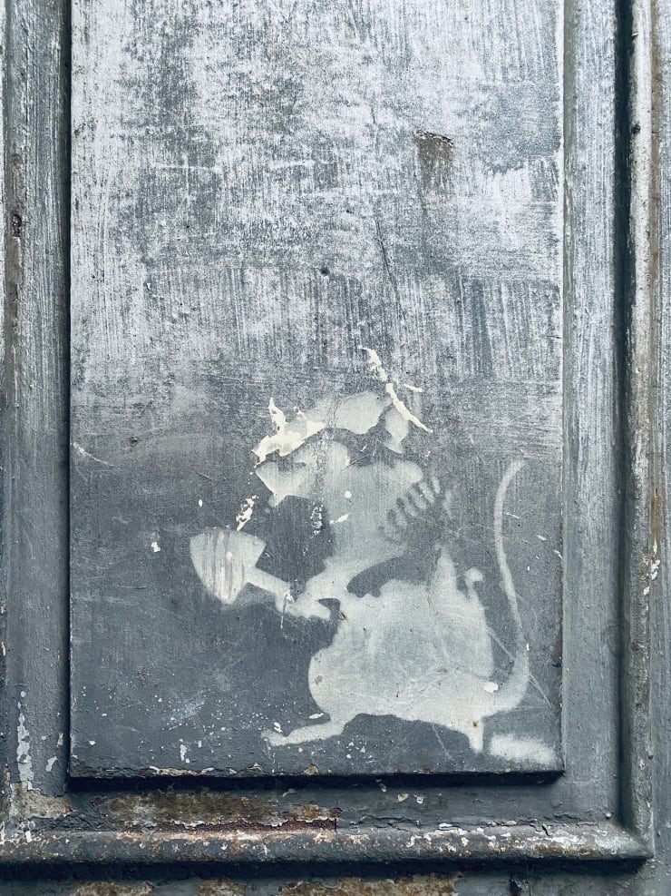 Banksy, "Rat with shovel aka Hip Rat", ca. 2001