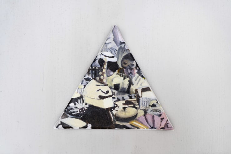 Norman Hyams, Party (Small triangle-soft pink cakes), 2022