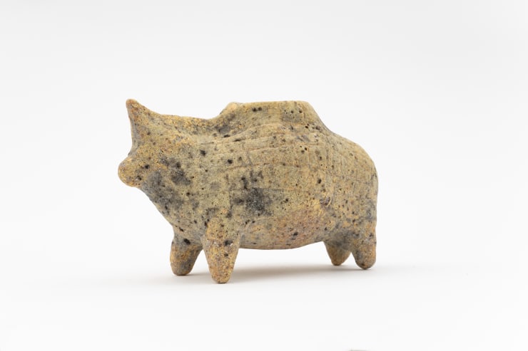 Masaomi Yasunaga Empty Creature, 2023 Glaze, titanium oxide 4 1/2 x 6 7/8 x 3 3/4 in 11.5 x 17.5 x 9.5 cm