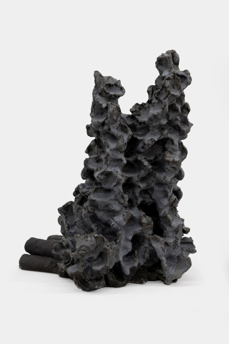 Satoru Hoshino Untitled 99-1, 1999 Black porcelain, 黒陶 16 7/8 x 15 x 11 3/8 in 43 x 38 x 29 cm