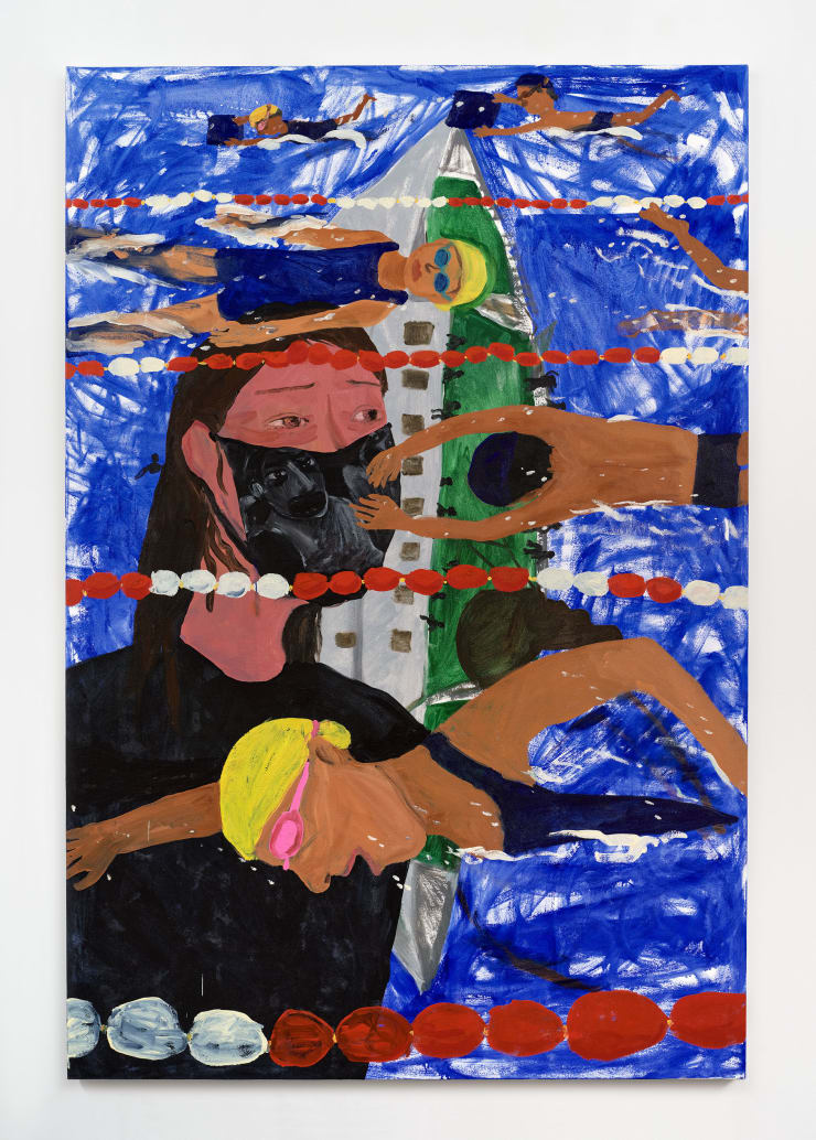 Kyoko Idetsu Swimming, may you not drown., 2023 Oil on canvas 76 3/8 x 51 1/4 in 194 x 130.3 cm