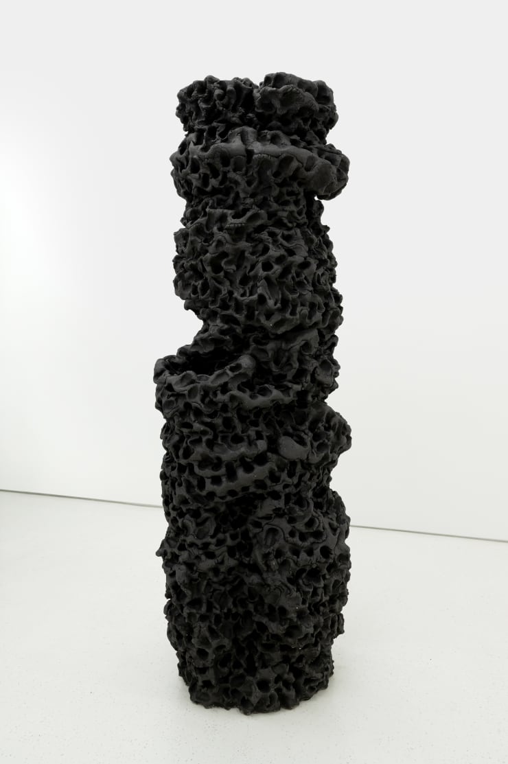 Satoru Hoshino Frozen Cloud No. 2 / 凍雲 No.2, 2001 unglazed black clay 黒土焼締 68 1/2 x 23 5/8 x 21 5/8 in 174 x 60 x 55 cm