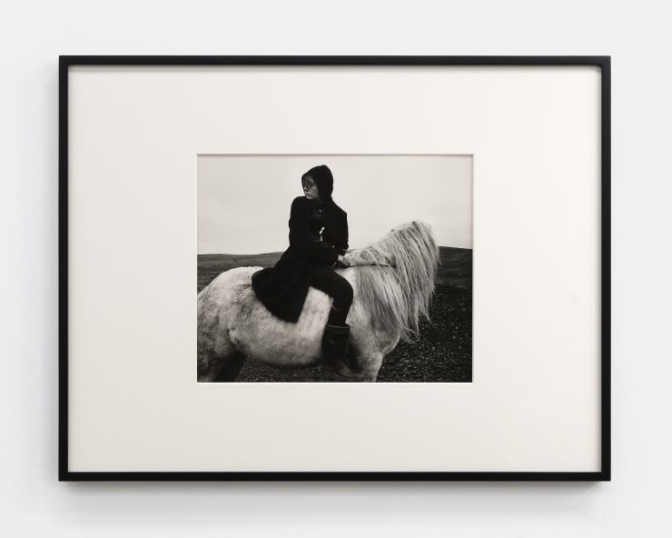 Chris Killip Seacoal, Boo on a horse, Lynemouth, Northumberland, 1987 Gelatin silver print. (lifetime) Image size: 11 1/8 x 13 3/8 in (28.3 x 34.1 cm) Paper size: 13 3/8 x 15 5/8 (34 x 39.8 cm) Frame size: 20 1/2 x 26 5/8 in (52 x 67.5 cm)