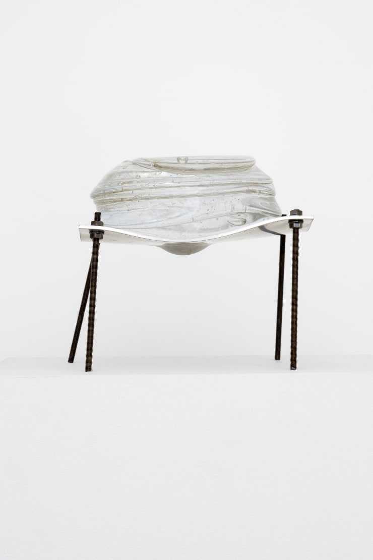 Kazuo Kadonaga Glass No.8 B, 2015 Glass, aluminum, Iron 7 1/2 x 7 7/8 x 7 7/8 in 19 x 20 x 20 cm