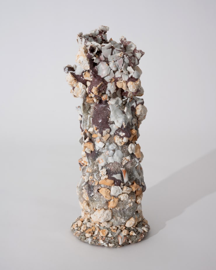Masaomi Yasunaga 樹の抜け殻 / bark of a tree, 2019 Glaze, porcelain, clay. 13-3/8 x 5-1/2 x 5-1/2 inches 34 x 14 x 14 cm