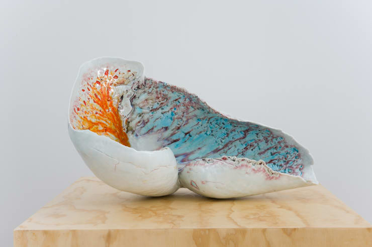 Kentaro Kawabata batista, 2021 Porcelain, glass, slag, feldspar. 14 3/4 x 26 x 14 1/2 in 37.5 x 66 x 36.8 cm