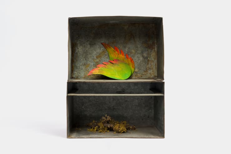 Kenzi Shiokava Untitled, n.d. Metal, botanical, painted wood 15 1/2 x 12 1/2 x 8 in 39.4 x 31.8 x 20.3 cm