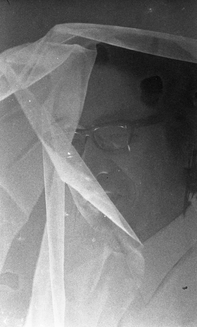 Mitsutoshi Hanaga Matsuzawa Yutaka in Mieko Shiomi Performance, n.d. Gelatin silver print on fiber paper. (Hand printed by Seiji and Hatsumi Mizuno) Paper size: 14 x 11 in (35.7 x 27.8 cm)