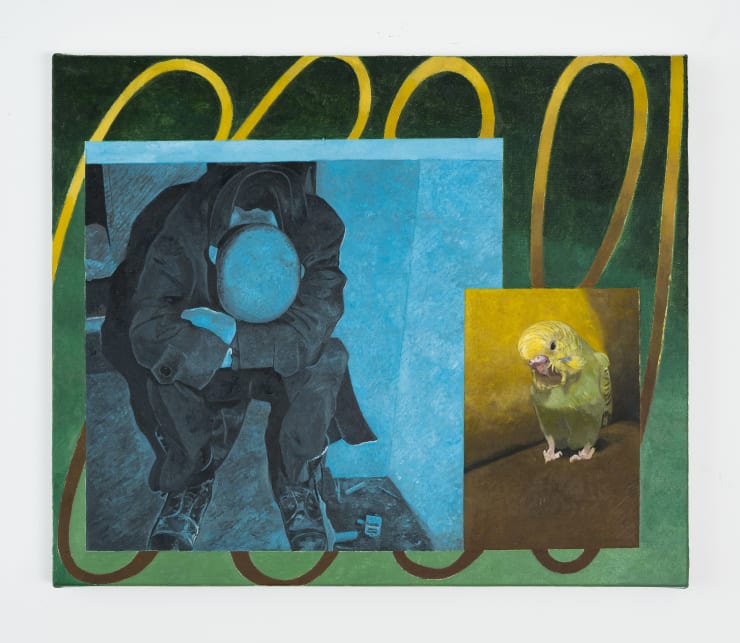 Koichi Enomoto bored, 2022 Oil on canvas 15 x 17 3/4 x 3/4 in 38.1 x 45.1 x 2 cm