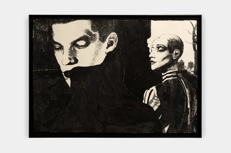 Adam Alessi Untitled, 2025 Sumi ink on Washi in artist's frame 28 3/4 x 40 1/8 in 73 x 102 cm