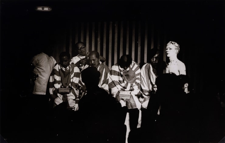 Tatsumi Hijikata - Archive Photograph by unknown: バラ色ダンス(床屋), Rose-Colored Dance (Barber Shop), 1965 12 7/8 x 19 1/8 in 32.8 x 48.3 cm