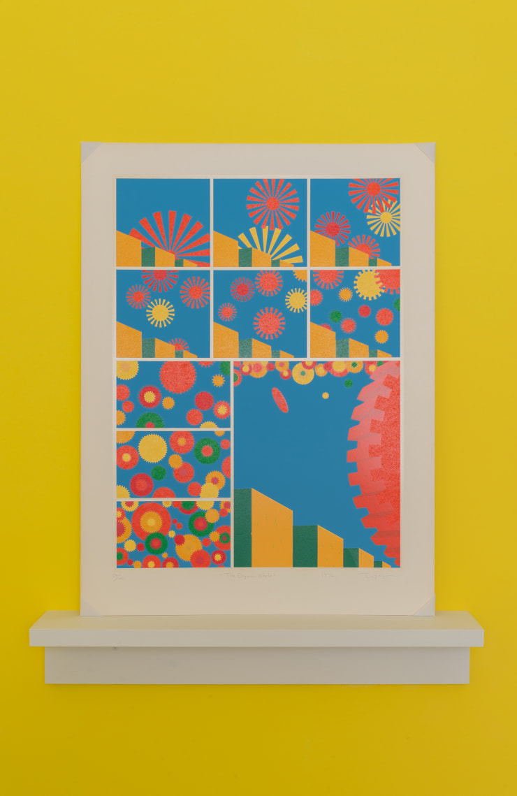 Tiger Tateishi The Organic Whole, 1974 Silk screen on paper image size 26-7/16 x 19-5/16 inches sheet size 29-15/16 x 22-1/2 inches image size H67 x W49 cm sheet size H76 x W57 cm