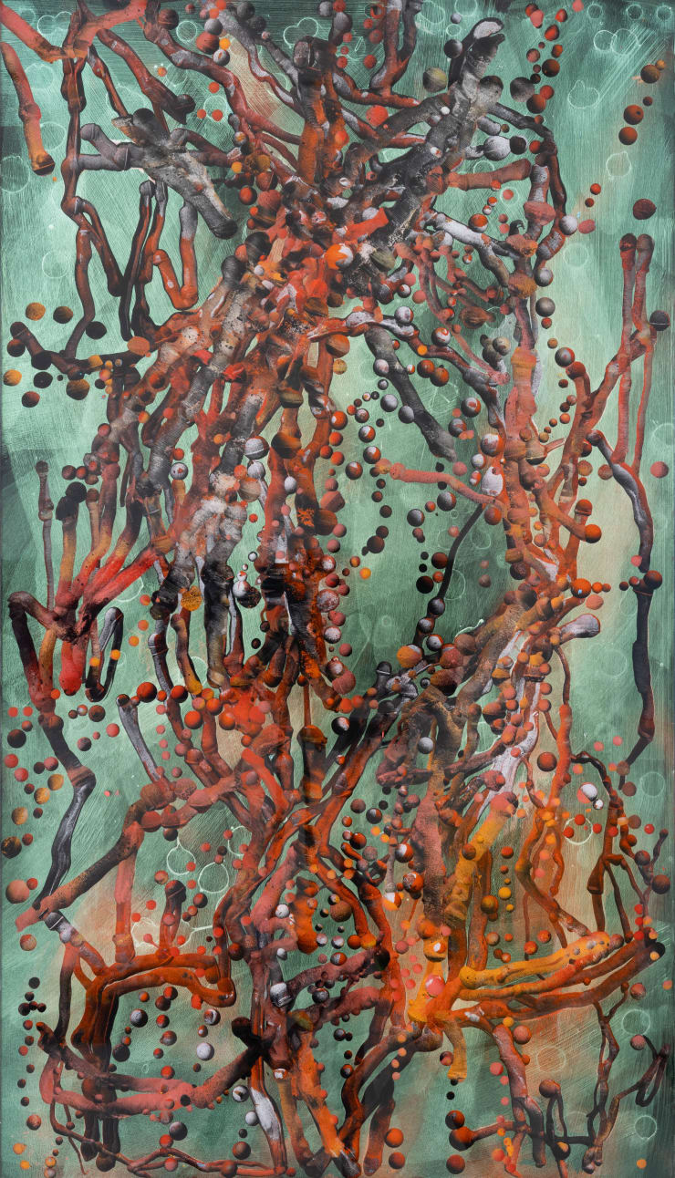 Forested III, 2025 Acrylic on engraved cast acrylic 70 x 40 cm