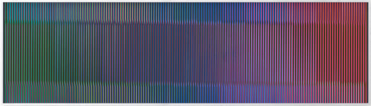 Redshift, 2025 Acrylic on steel Solid aluminium frame 80 x 280 cm