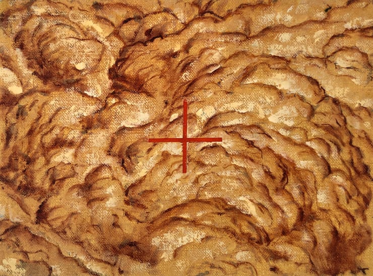 Study for Cloud Register, 2025 Oil on belgian linen pine panel 20 x 14 cm