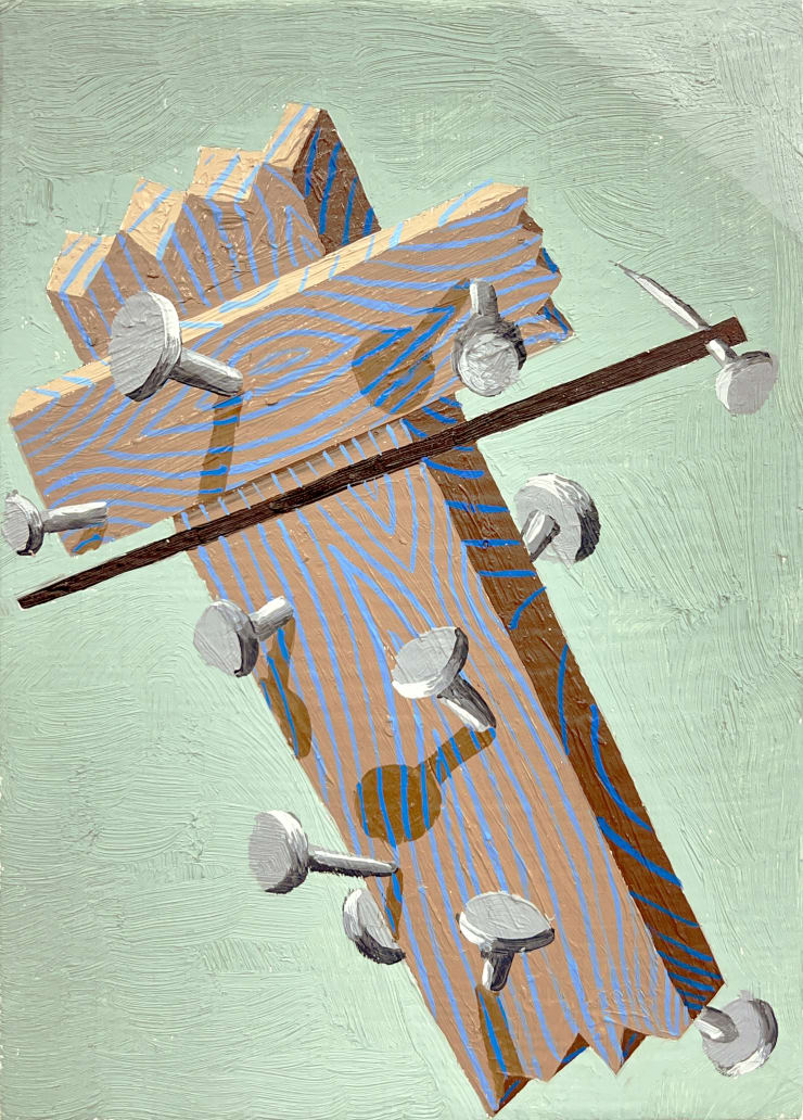 Cross in Flight, 2024 Oil on plywood 20 x 14 cm