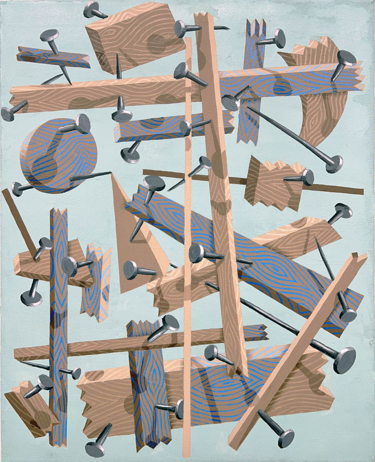 Complex Magnetic Composition with Arc II S-318, 2024 Oil on canvas 51 x 40 cm