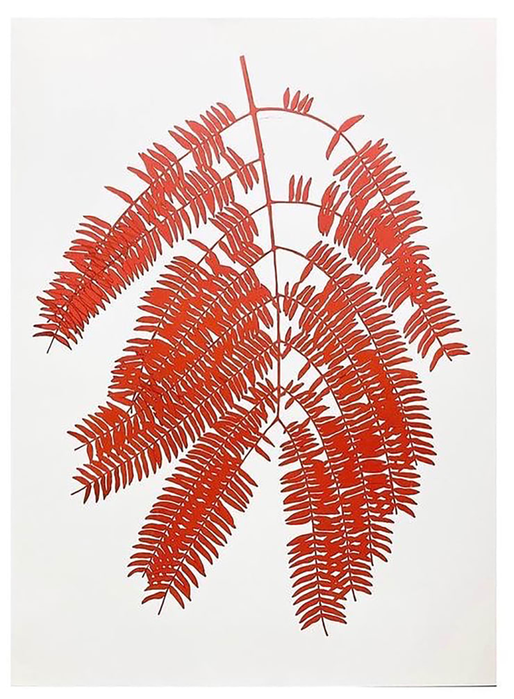 Andrew Carter Kew Vermilion, 2022 Linocut Somerset 400gsm Unframed 102 x 76cm