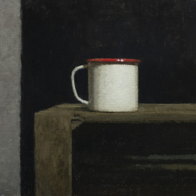Will Calver Enamel Cup III, 2021 Oil on linen 25.5 x 25.5 cm / 10 x 10 inch