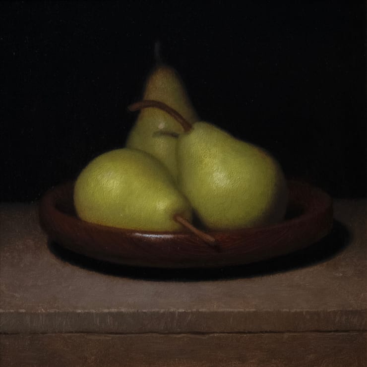 Will Calver - Three Pears in a Wooden Bowl , 2025