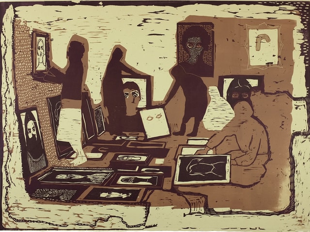 Women Hanging an Exhibition