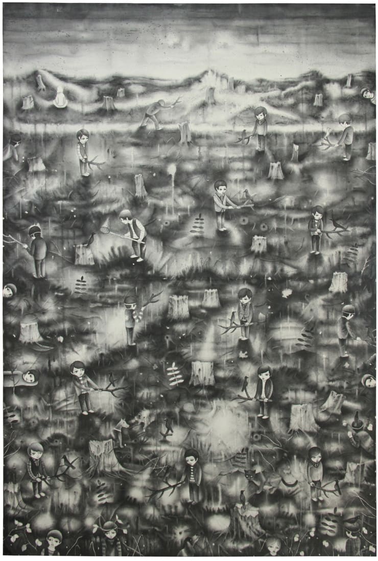 Zeng Guoqing 曾國慶, Who is the Melancholy Man Under the Trees? 是誰在為大樹的倒下而惆悵?, 2010