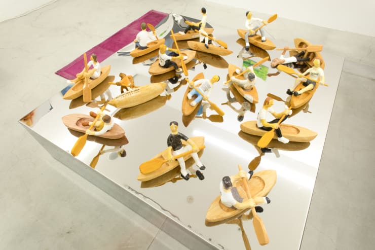 Akira the Hustler Individualists, 2020 Wood, stone modeling clay, acrylic gouache Dimension variable