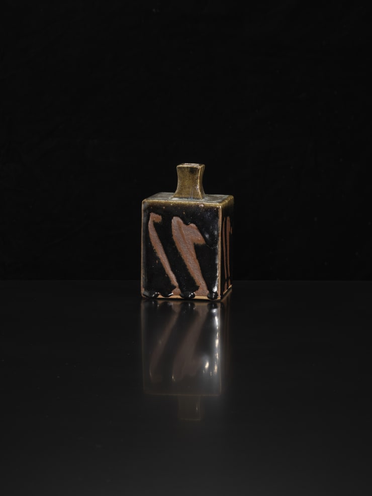 Shoji Hamada, Tenmoku Square Bottle Vase, 1960