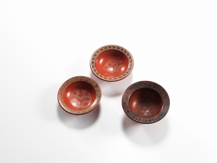 Siddig El Nigoumi, Three individual bowls, c. 1980s