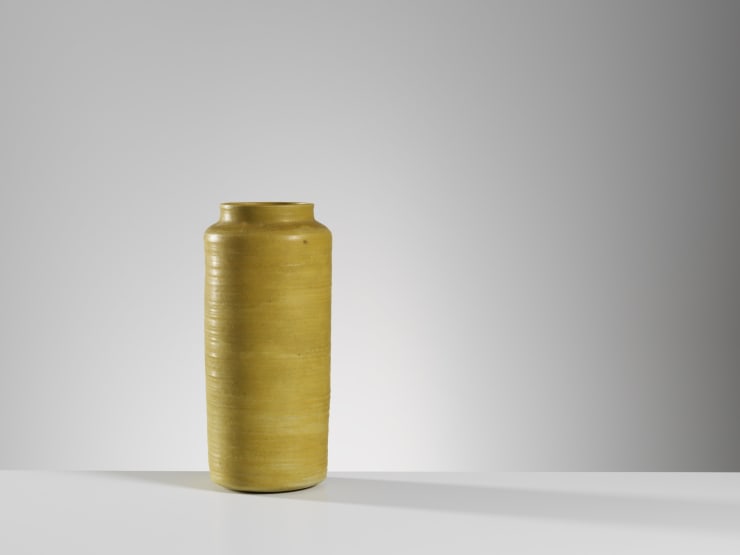Lucie Rie, Tall Yellow Round Vase, c. 1947