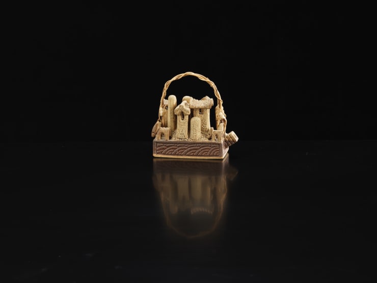 Ian Godfrey, Village Teapot with Cane Handle, 1970s