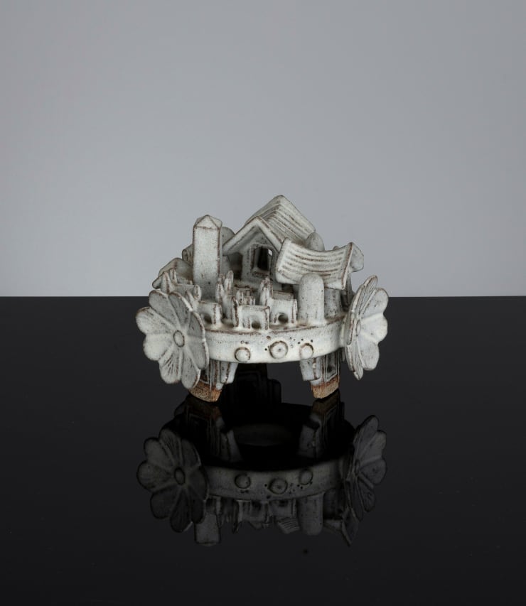 Ian Godfrey, Footed Ring with Flowers and Cityscape, C1970s