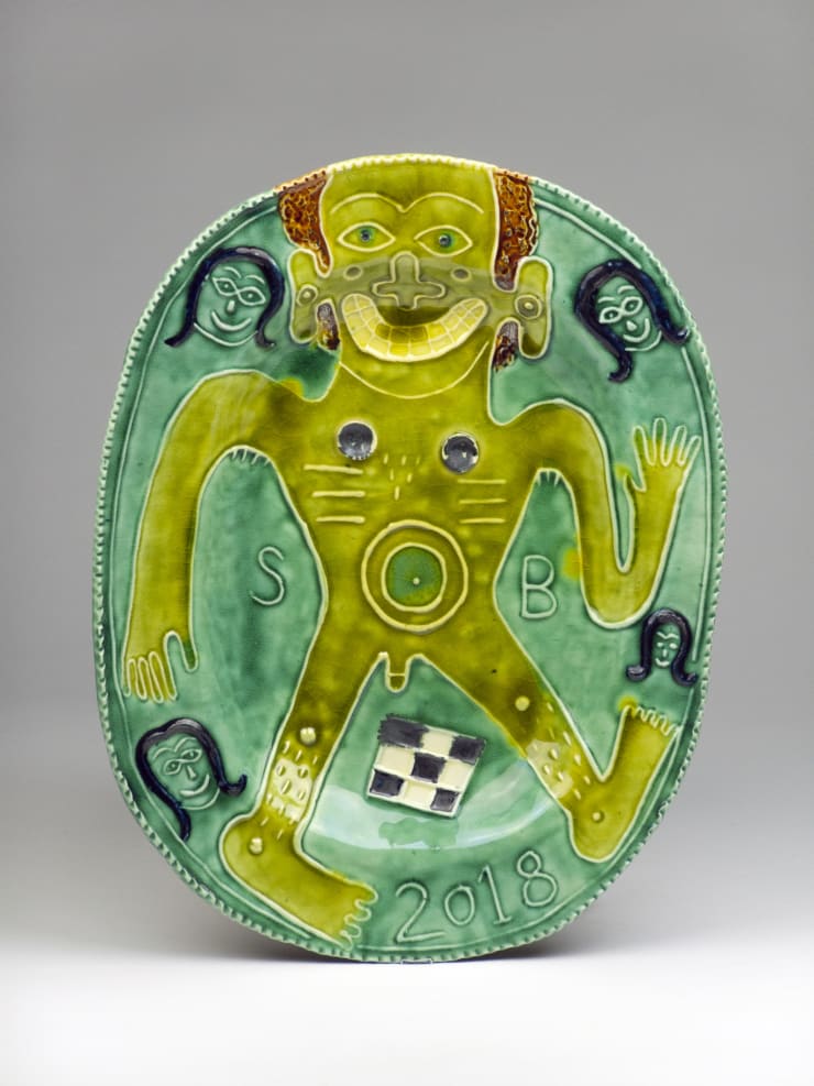 Stephen Bird, Relief Plate with Man 1, 2018