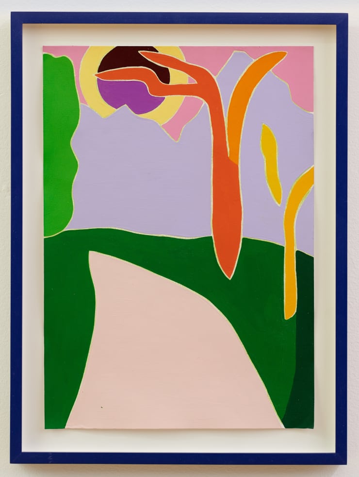 Tessa Perutz, Upstate Path with Lavender Split Moon, 2019