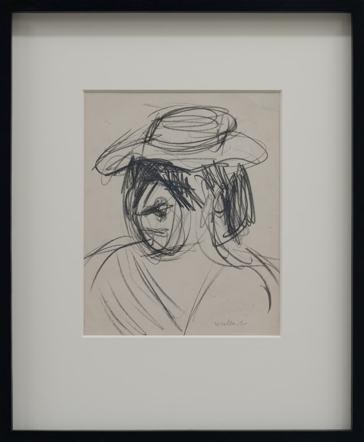 Toss Woollaston, Woman in Straw Hat (head and shoulders, with hat), ND