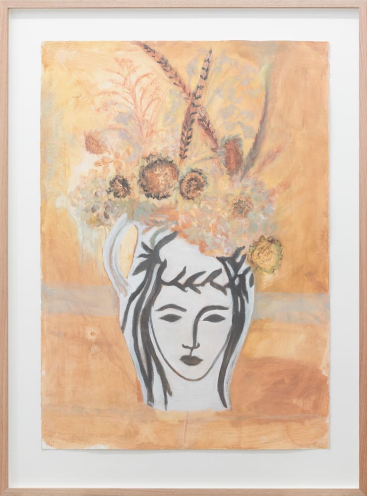 Star GOSSAGE, Vase with the Hydrangeas & Sunflowers & Pheasant Feathers, 2022