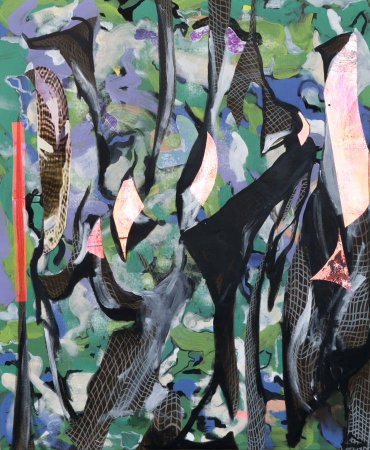 Paula Crown, Untitled (Aspen Map, Purple, Green), 2019