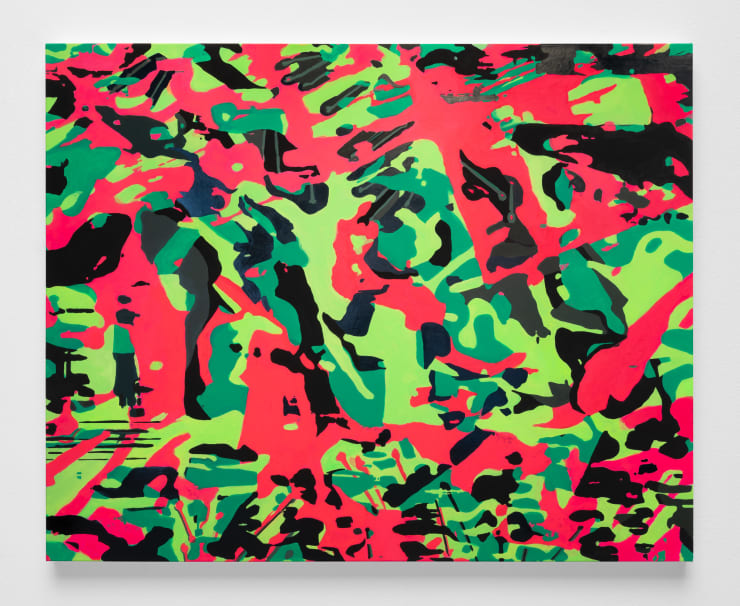 Paula Crown, Aspen Map (Fluorescent Green), 2019