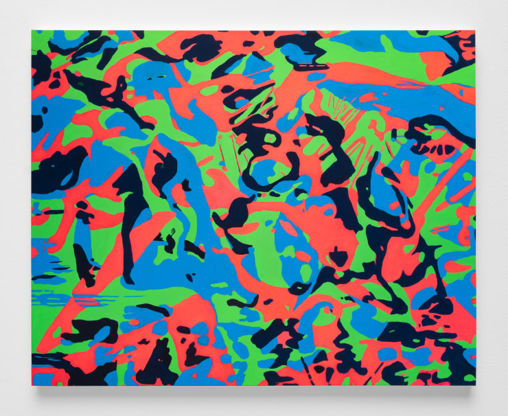 Paula Crown, Aspen Map (Fluorescent Red), 2019