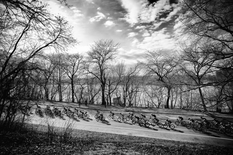 PHIL PENMAN, Cyclists by Grants Tomb, New York, 2016