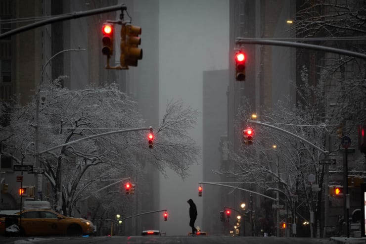 PHIL PENMAN, Snow on Madison Avenue, New York, 2019