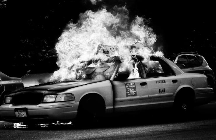 PHIL PENMAN, TAXI FIRE, NEW YORK, 2017