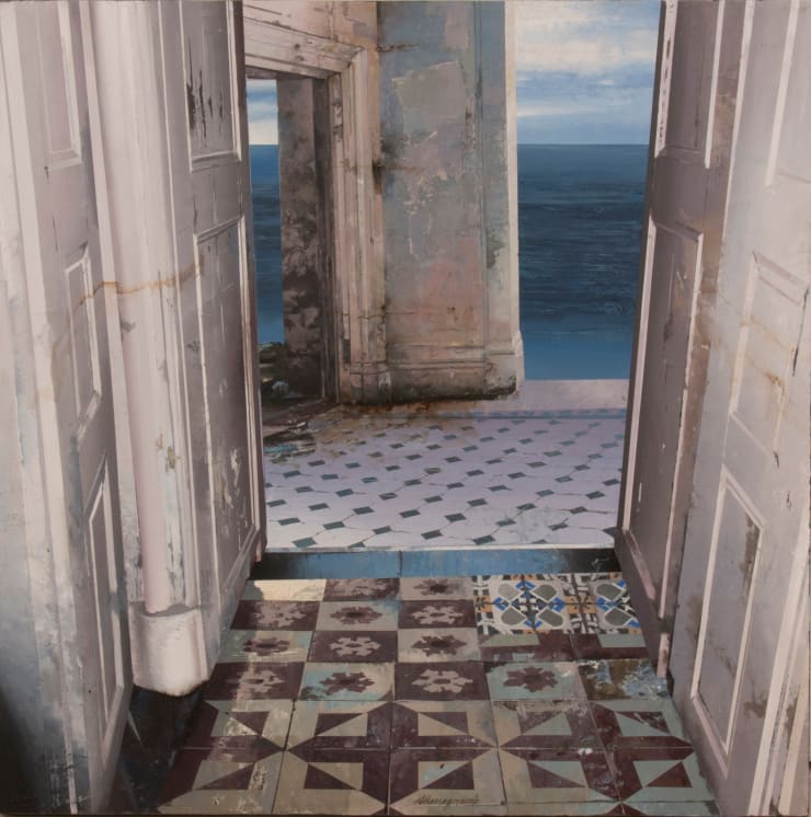 Matteo Massagrande Sopra il mare, 2022 Oil and mixed media on board 80 x 80 cm 31.5 x 31.5 in