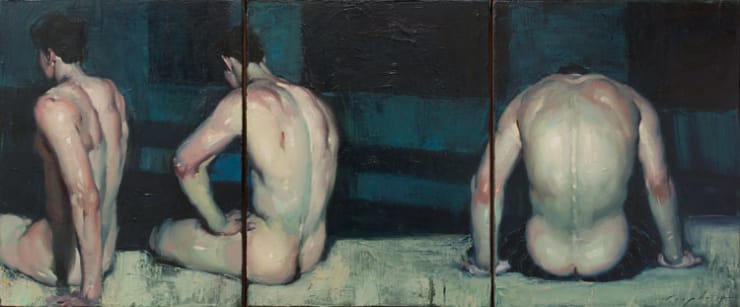 Turned Away [Triptych], 2017 Oil on canvas 51 x 122 cm 20 x 48 in