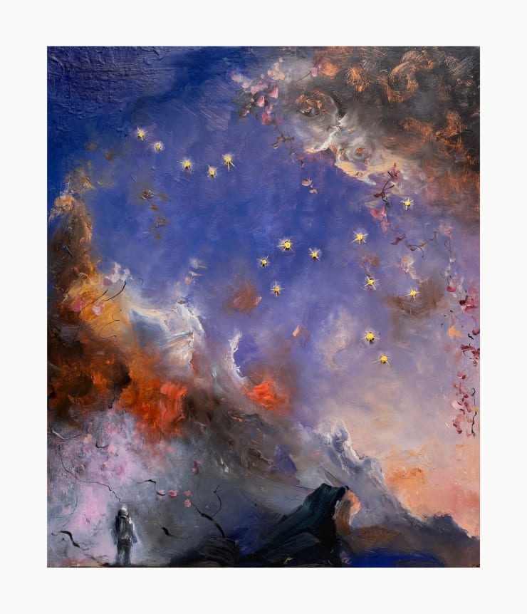 Hand-Finished Sagittarian Landscape, 2025 Individually dated edition of 10 Hand gilded by the artist in genuine 24K gold leaf on Hahnemühle Fine Art Agave Paper 70 x 60 cm 27.6 x 23.6 in